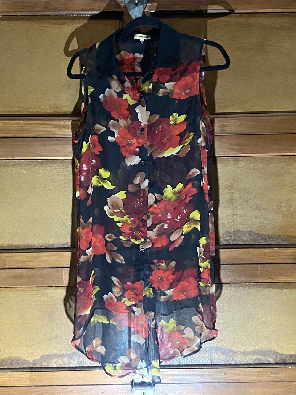 Beulah Floral Print Sleeveless Tunic Top
